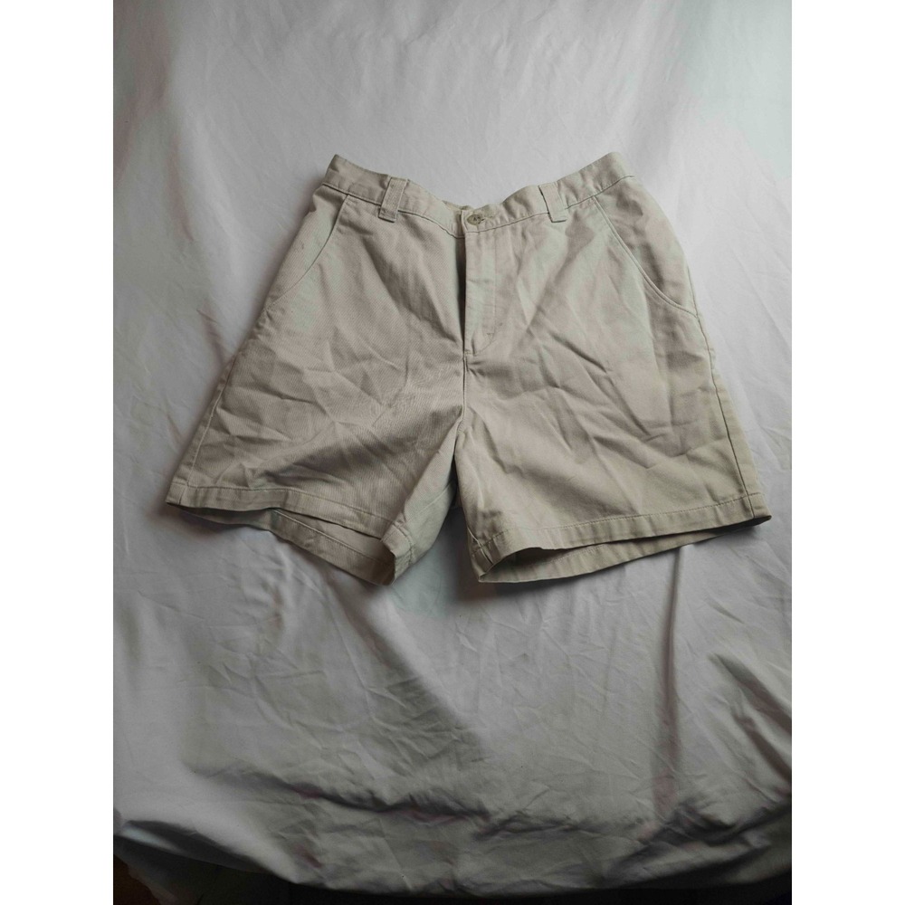 Lee Casuals Shorts Womens Size 12P Beige Khaki Chino‎ Flat Front Preppy Casual